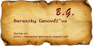Bereszky Genovéva névjegykártya